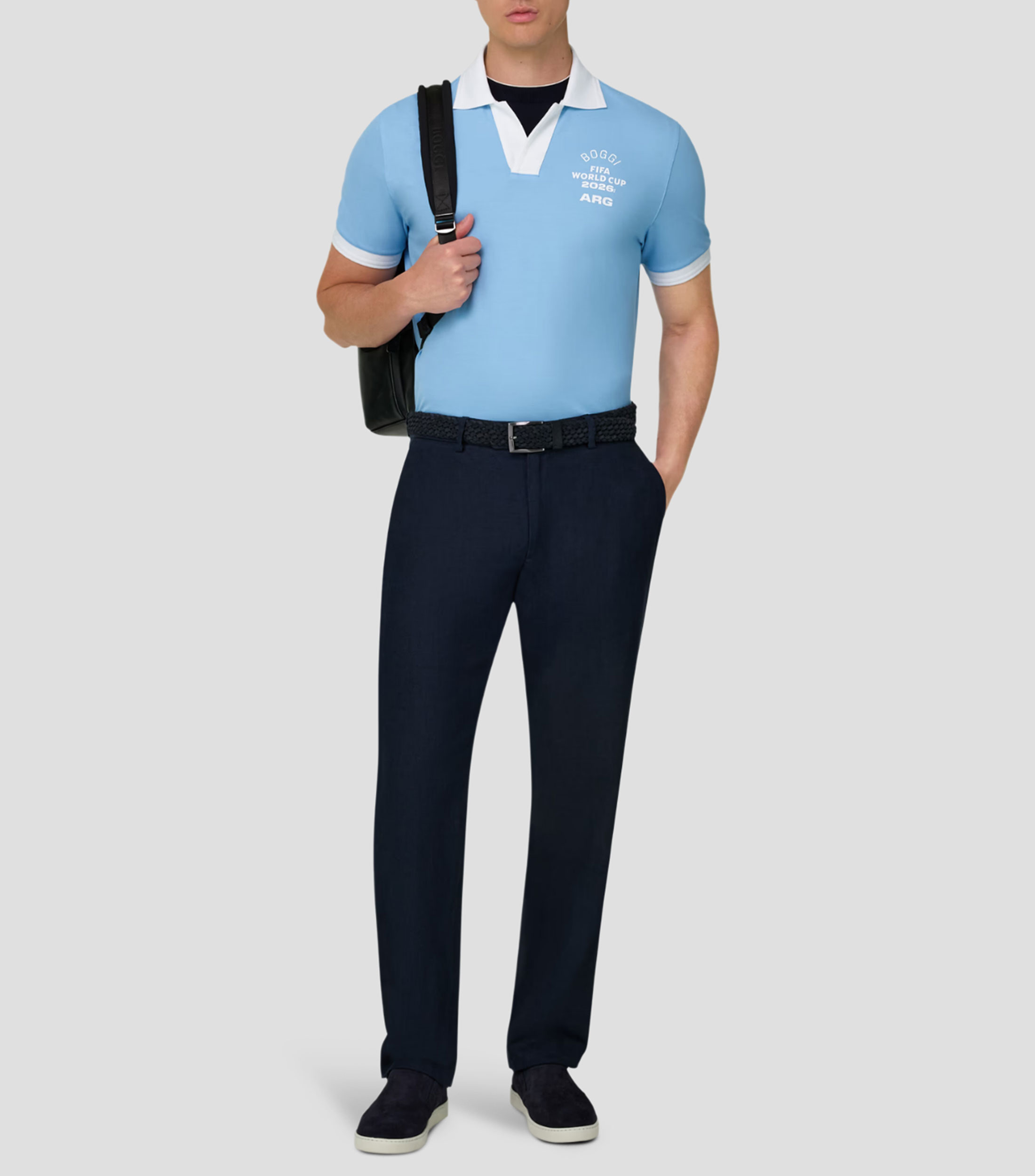 Playera tipo polo manga corta estampada Hombre